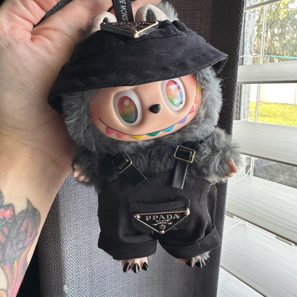 Black Overall outfit for labubu